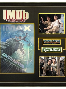 电影神秘海域 汤姆赫兰德亲笔签名海报剧照含证书IMDB装裱