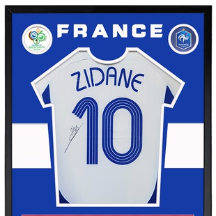 齐达内 齐祖 2006世界杯法国队 亲笔签名足球服球衣 含sa证书 裱