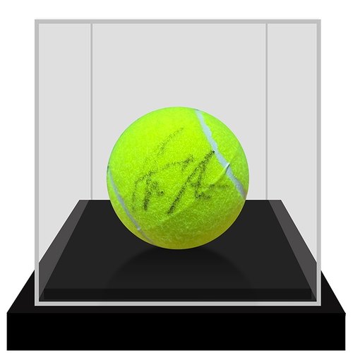 现货收藏 网球选手阿加西亲笔签名网球含证书展示盒