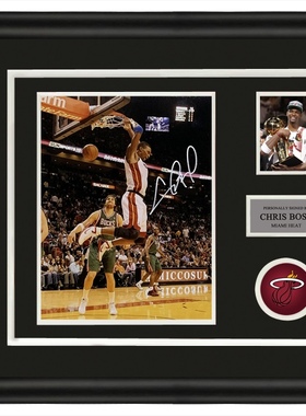 Bosh克里斯波什亲笔签名照片 热火队1号 礼物裱框带SA证书收藏