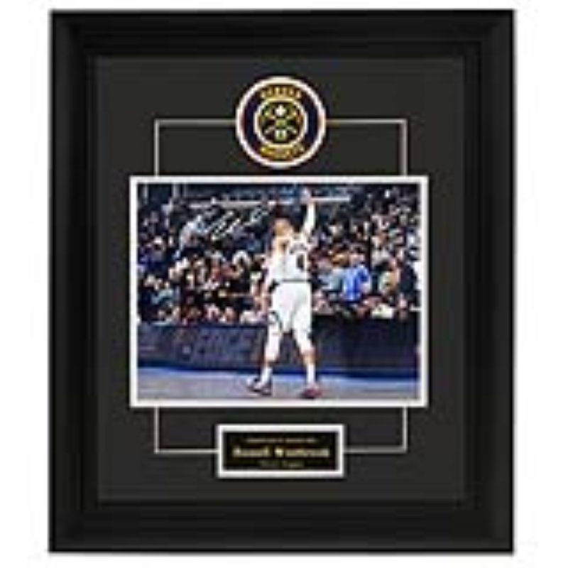 掘金队4号威斯布鲁克亲笔签名照片 威少 裱框 带证书