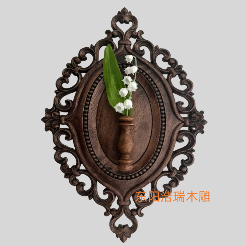 实木欧式装饰贴花门花镜花木雕