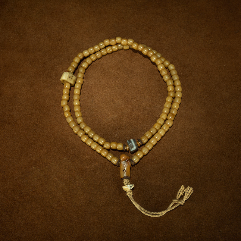 藏传密宗老佛珠〓清代高规则传承玉化老料原配108颗佛珠念珠手串