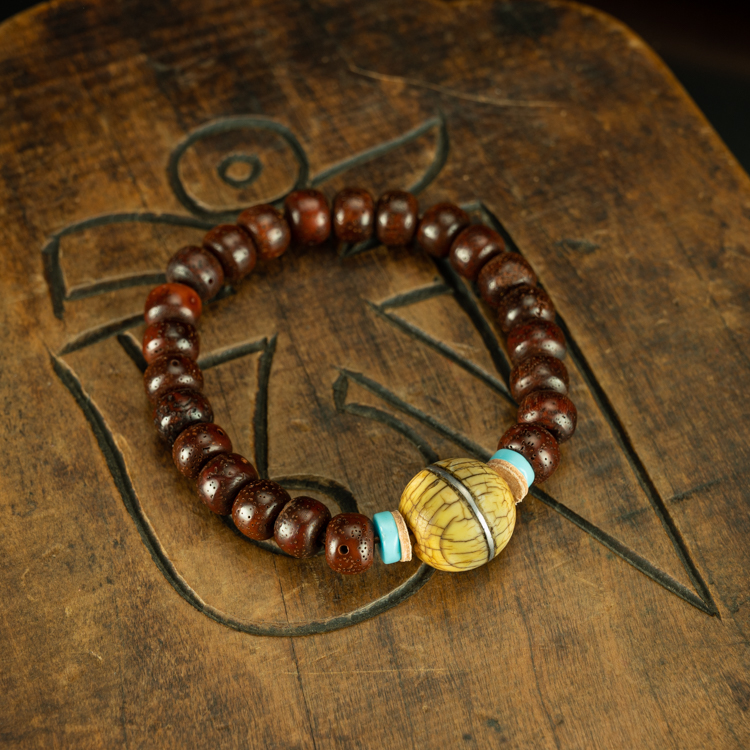 老珠配朱砂供老星月菩提手钏