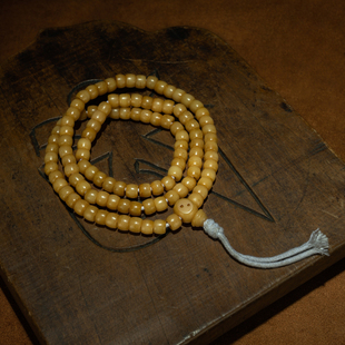 藏传密宗老佛珠〓清代高规制传承玉化老料素珠款108颗佛念珠手串