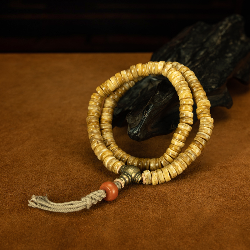 密度为王〓清代藏传高密度玉化老料老型藏式念珠圆满108颗老佛珠