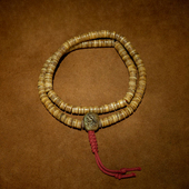 清代藏传珍惜罕见玉化老料直切厚片老念珠大圆满108颗老佛珠持珠