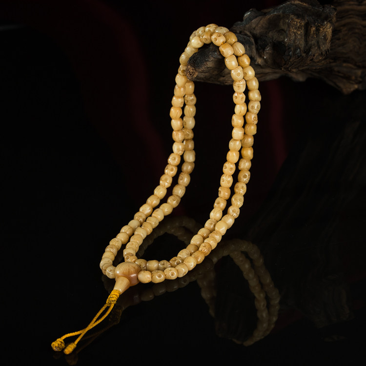 高玉化老料精雕寒林护法108颗佛珠念珠多圈佛珠手串项链收藏包邮