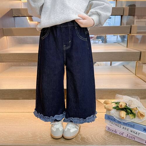 女童牛仔裤春装2026新款洋气宝宝裤子外穿休闲长裤儿童直筒裤春秋