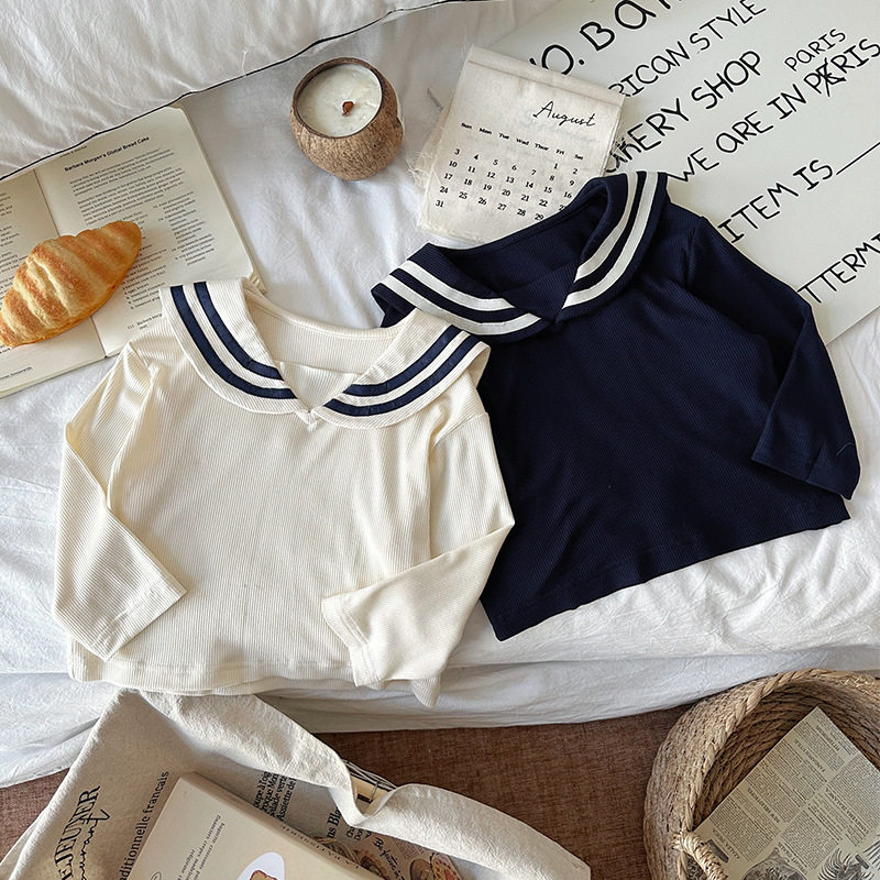 儿童条纹翻领打底衫春秋款韩版时尚宝宝春装打底衣男女童长袖T恤,童装/婴儿装/亲子装,T恤,淘宝优惠券,粉丝福利购,淘宝优惠卷