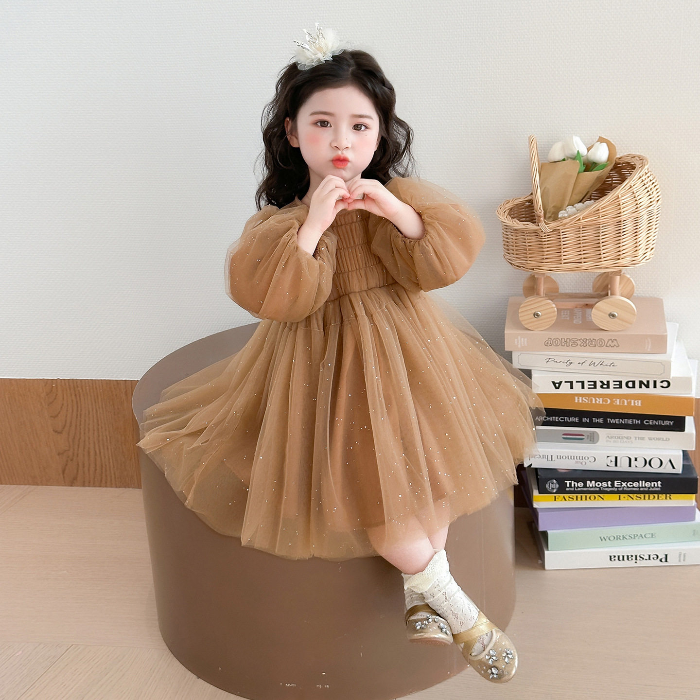 韩系童装女童连衣裙春秋季2026新款儿童网纱蓬蓬裙宝宝气质公主裙,童装/婴儿装/亲子装,连衣裙,淘宝优惠券,粉丝福利购,淘宝优惠卷