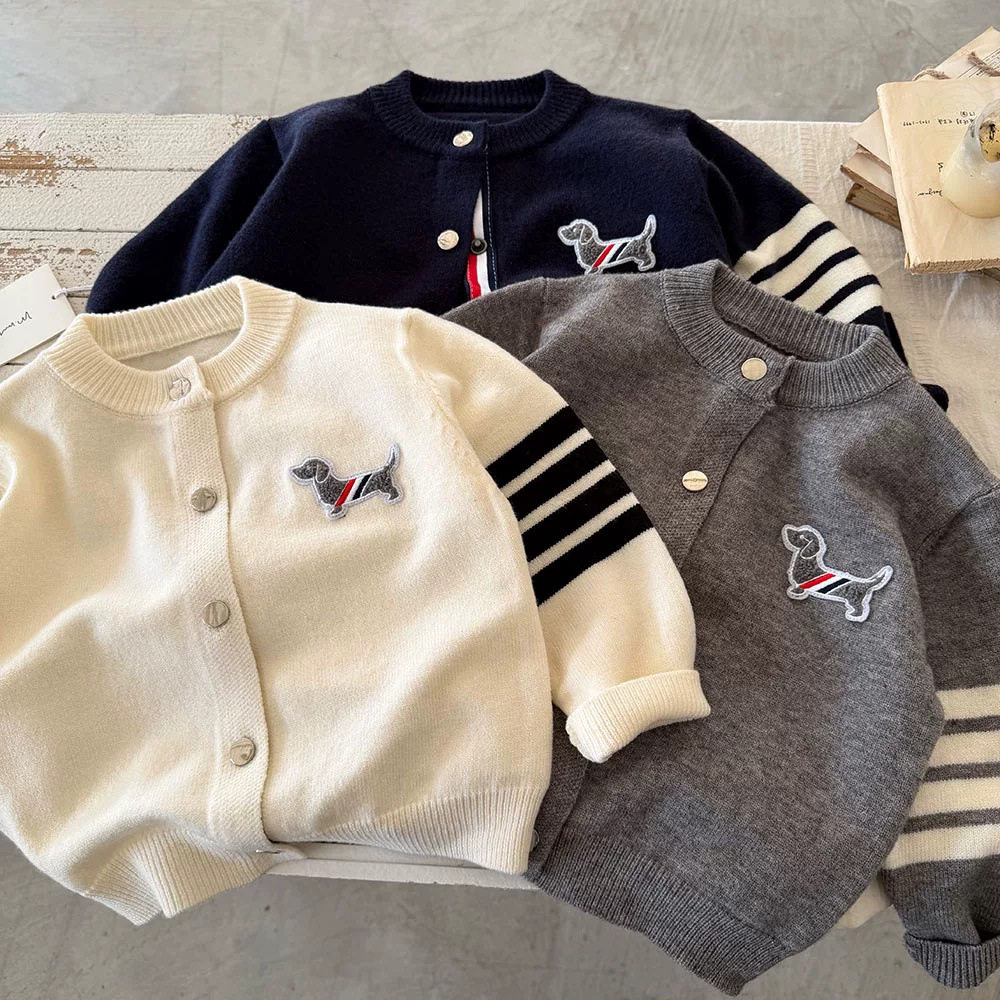 儿童针织衫男学院风2026春季新款小童条纹毛衣开衫宝宝外套女洋气,童装/婴儿装/亲子装,毛衣/针织衫,淘宝优惠券,粉丝福利购,淘宝优惠卷