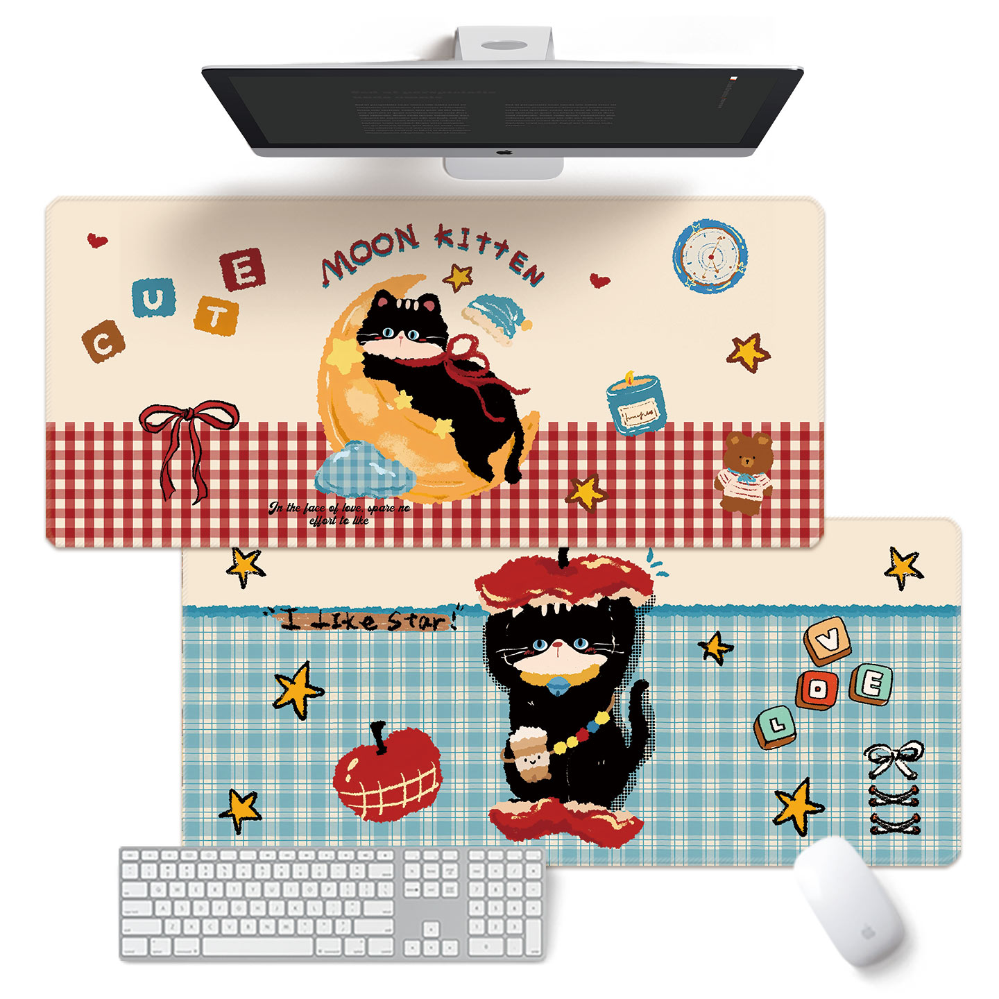 美拉德小黑猫鼠标垫大号