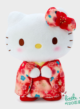 日本代购 HelloKitty红色和服凯蒂猫 可爱 和风毛绒公仔玩偶挂件