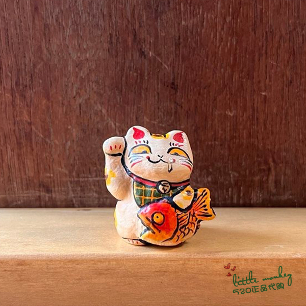 日本代购 招财猫 红稠鱼 贪吃 职人手工 和风 可爱日式开运摆件