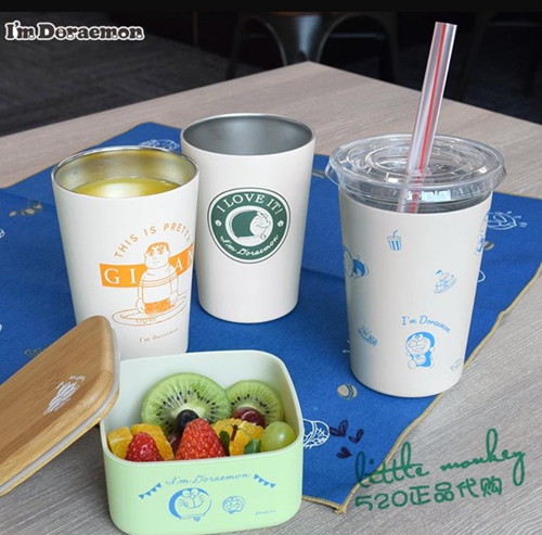 日本代购 哆啦A梦/机器猫 可爱不锈钢水杯饮料杯
