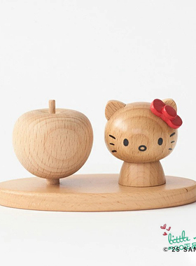 日本代购 HelloKitty凯蒂猫 苹果 可爱 天然木制 芳香摆件装饰