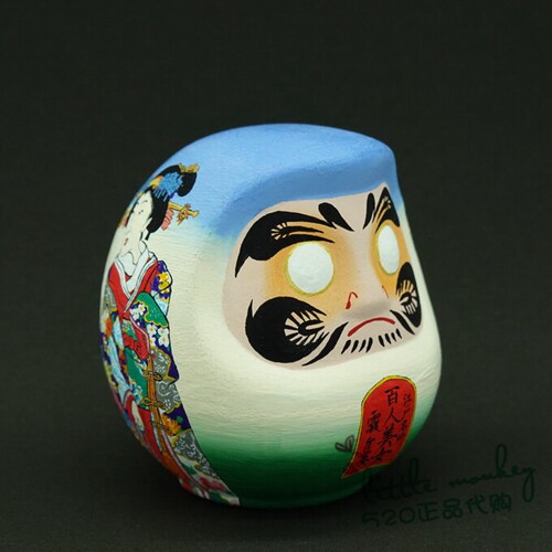 日本代购 达摩 江户名所 霞关 美人 职人手工 传统和风陶制摆件