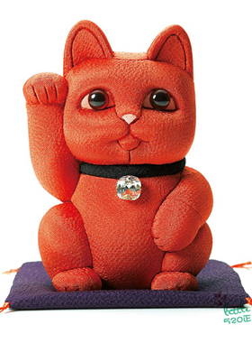 日本代购 招财猫 红色 黑色 职人手工 传统技艺 和风日式开运摆件