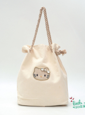 日本代购 HelloKitty凯蒂猫 时尚可爱贴钻帆布包 手提包 单肩包