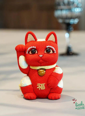 日本代购 招财猫 红色 职人手工传统技艺 和风治愈日式开运摆件