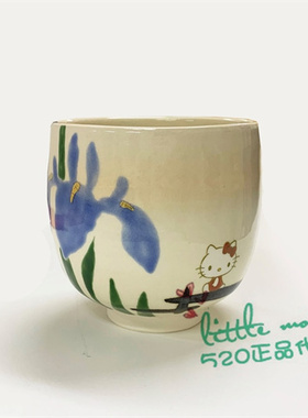 日本代购 HelloKitty凯蒂猫 杜若 传统工艺 和风陶瓷水杯茶杯