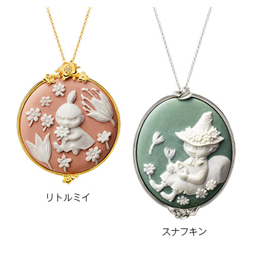日本代购 Moomin精灵姆明 亚美 史力奇 精致瓷器银项链项坠