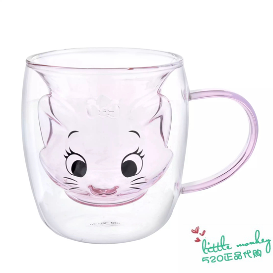日本代购 玛丽猫 可爱脸形耐热玻璃杯水杯