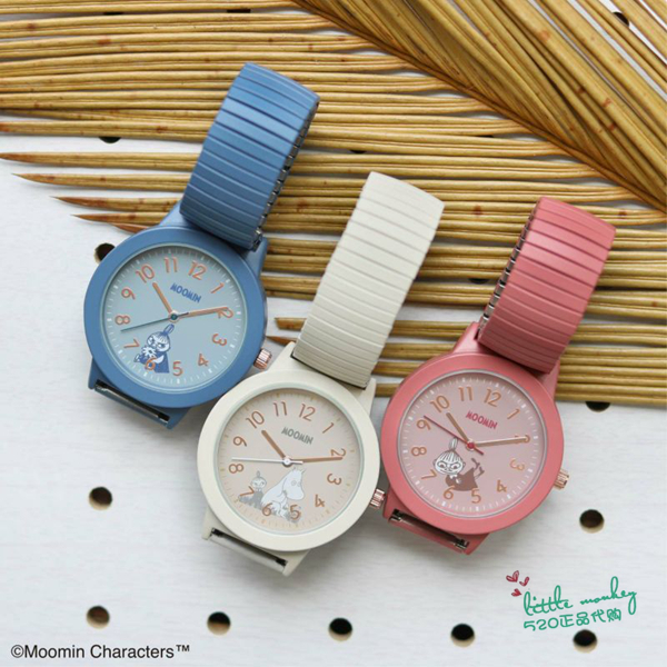 日本代购 Moomin姆明 亚美 史力奇 时尚彩色不锈钢表带手表 腕表