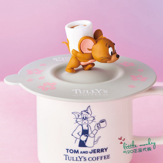日本代购 Tom and Jerry猫和老鼠 杰瑞 立体公仔硅胶茶杯盖水杯盖