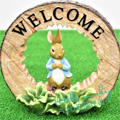 日本代购 PeterRabbit彼得兔 WELCOME 欢迎 玄关走廊门厅装饰摆件