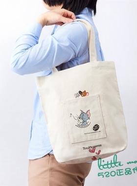 日本代购 Tom and Jerry 猫和老鼠 可爱 白色手提包单肩包
