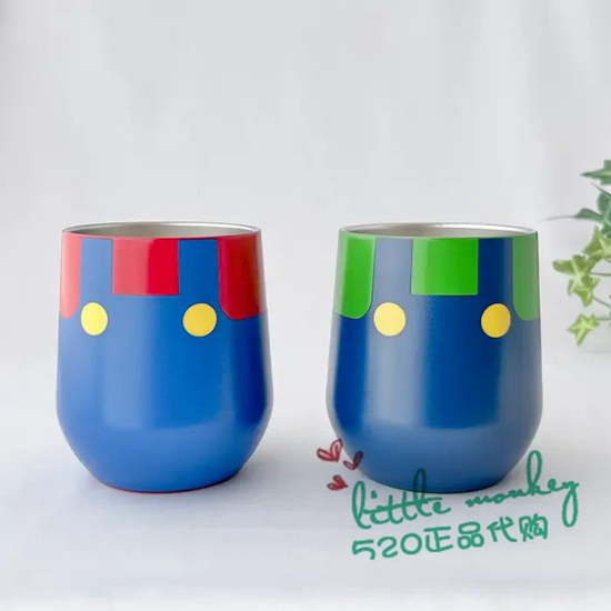 日本代购 超级马里奥 可爱不锈钢杯水杯