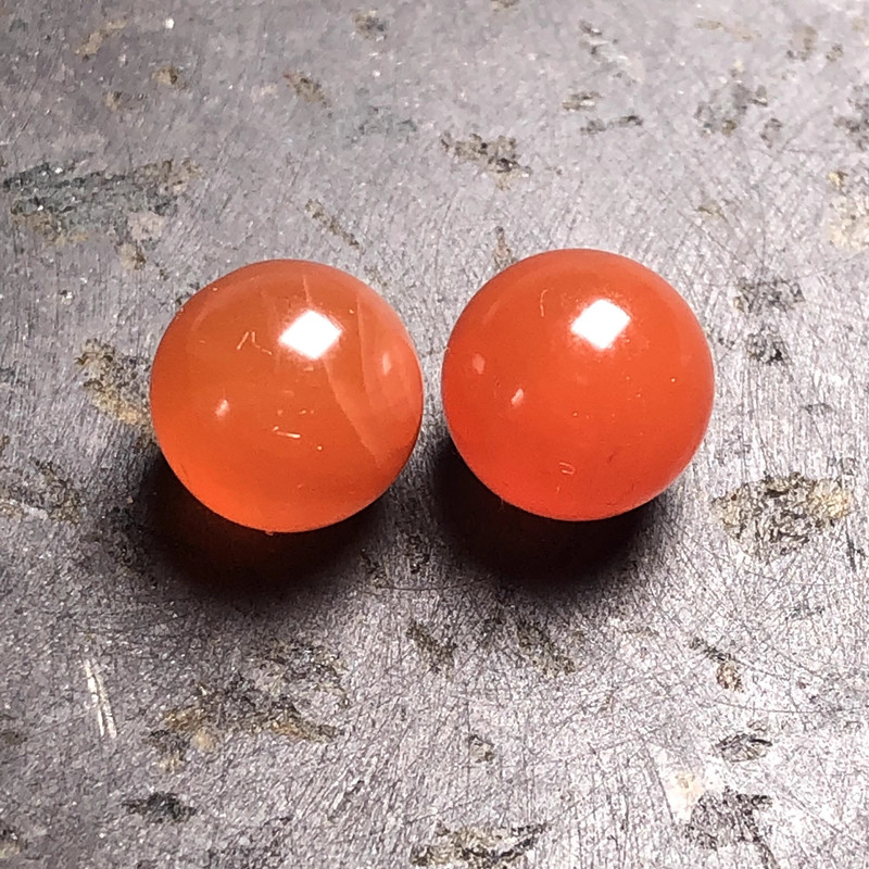 云南保山南红玛瑙 天然原矿冰红对珠圆珠 diy配饰配珠腰珠 9.9mm