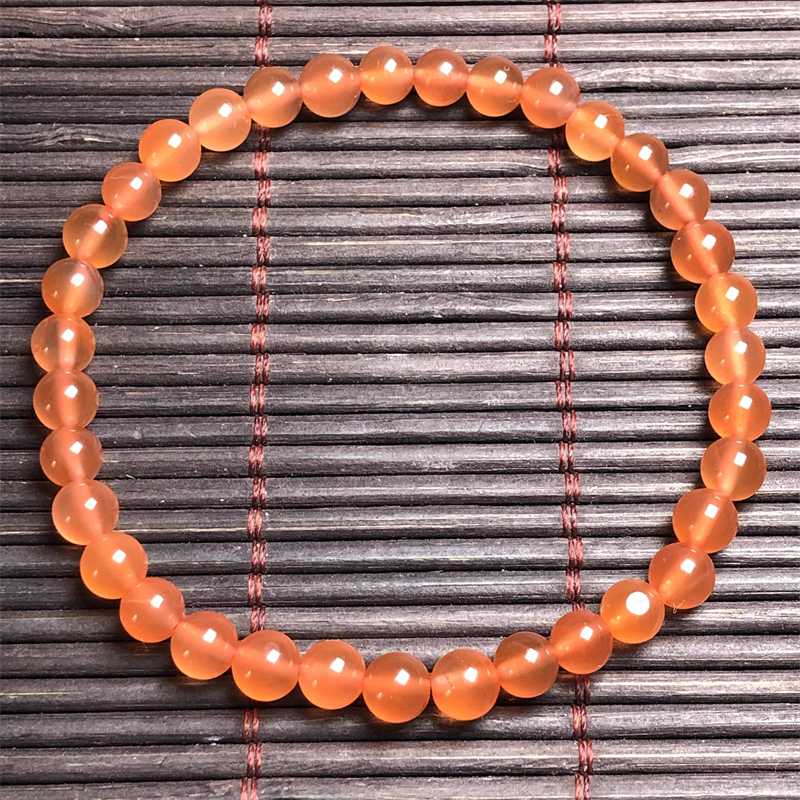 保山料南红玛瑙天然原矿冰红圆珠小米珠单圈手串本命年手链女 5mm