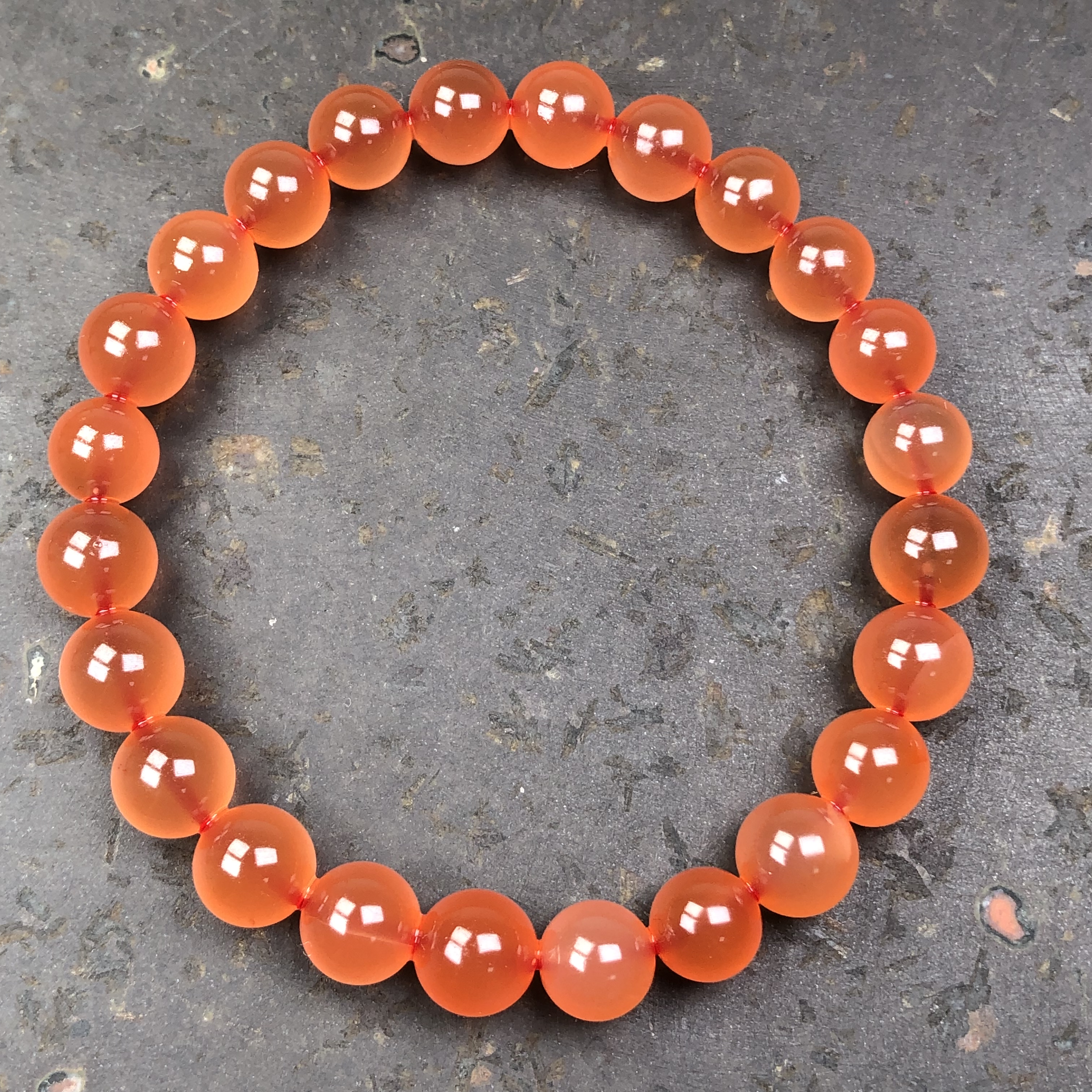 天然保山料南红玛瑙 无裂原矿冰红色单圈手串圆珠女士女款手链8mm