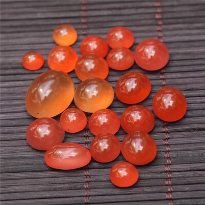 保山南红玛瑙天然无胶原矿冰红裸石蛋面戒面耳坠手链未镶嵌32.2克