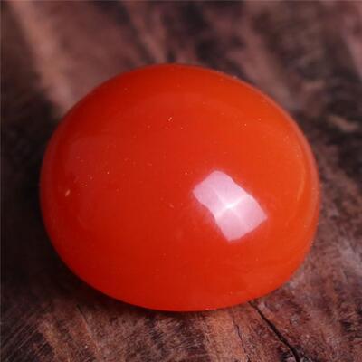 天然凉山料南红玛瑙 无裂原矿柿子红蛋面 男女款戒指戒面 4.54克