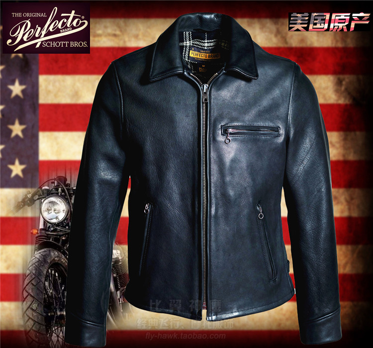 Schott2019 Limited edition heavyweight Horween Horween cowhide Retro Locomotive leather Black Storm P693in the Men's clothing, Leather clothing  category - from Buy2taobao.com to provide professional Taobao agent buy service