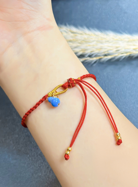 足银999电镀金彩色葫芦挂坠手绳