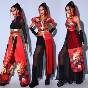中国风演出服女团商演表演服装爵士舞年会晚会伴舞团体舞蹈服套装
