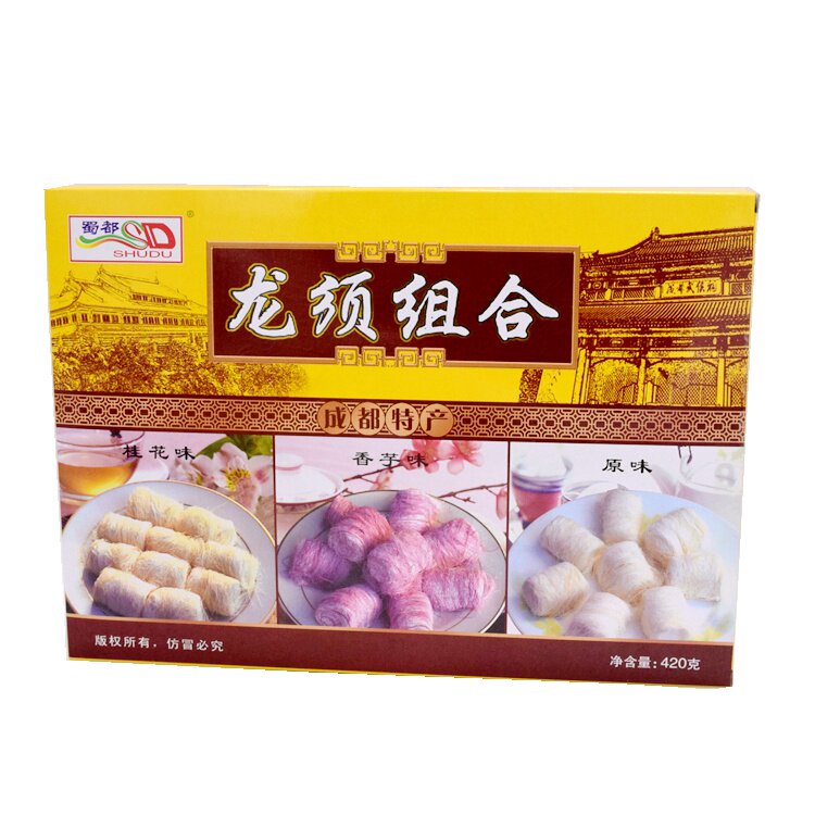 四川成都特产蜀都糕点龙须酥组合味420克礼盒装休闲传统旅游食品