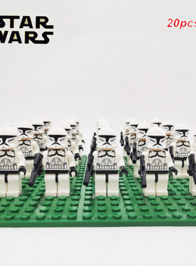 星球大战SW201Clone Trooper克隆兵人仔塑料拼装积木儿童益智玩具