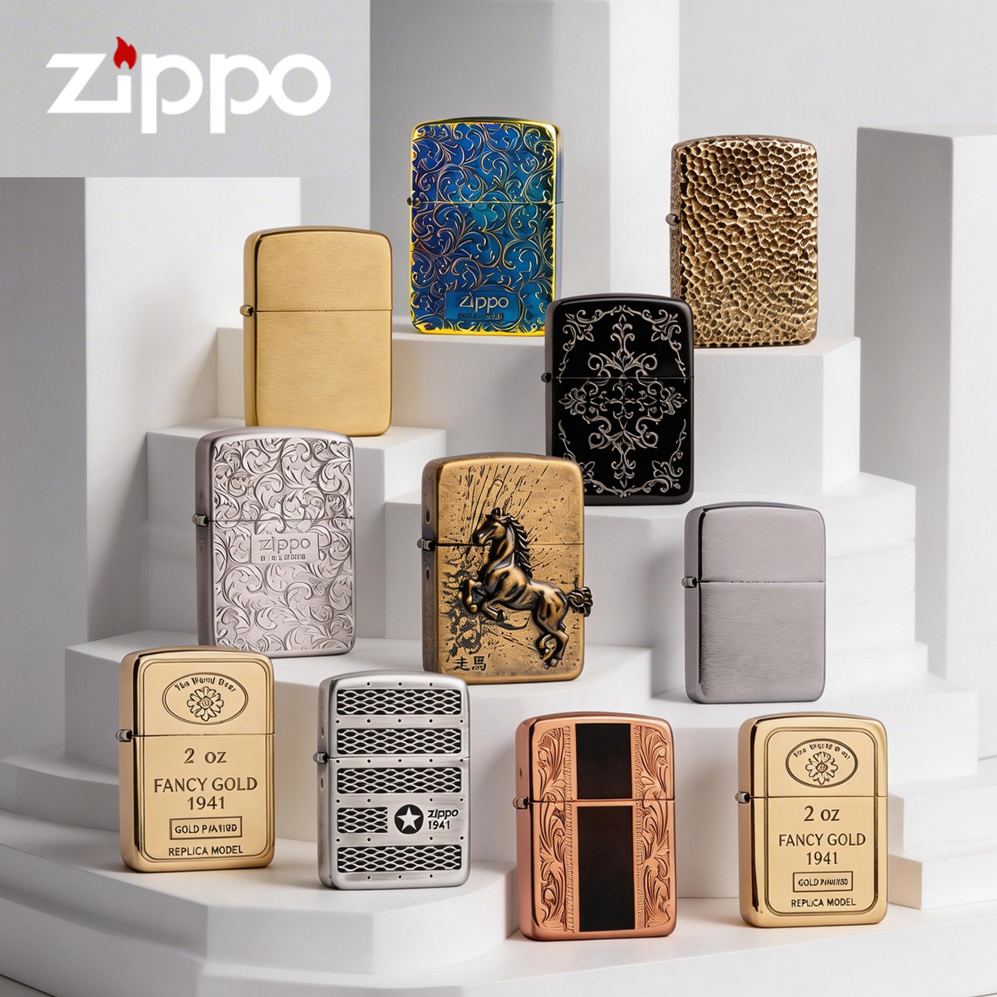 正品原装Zippo芝宝男士火石煤油打火机1941合集复古高档收藏系列