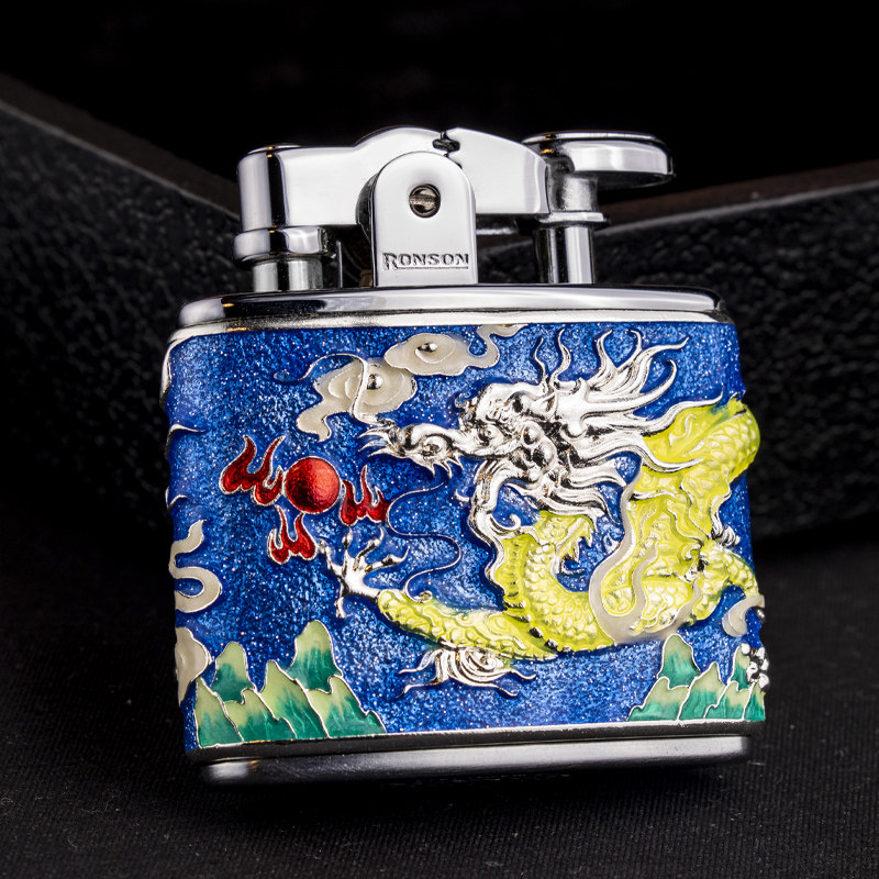 日本朗森龙年新款打火机奢侈品送男友老公礼物复古砂轮老式打火机