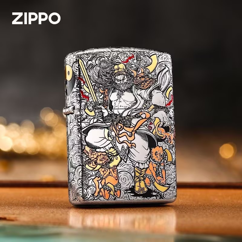 ZIPPO钟馗错金银防风煤油打火机