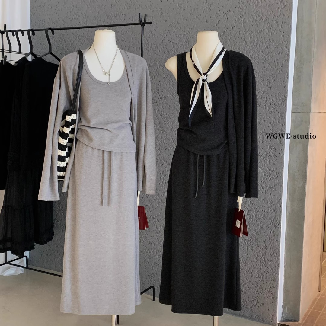 WGWE高级感小众背心开衫三件套