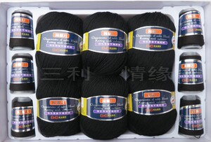 三利貂绒 三利玛雪儿家族特色贵族手编貂绒6+6黄金搭档21NM/3特价