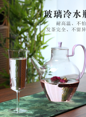 自慢堂手工煮茶壶泡茶家用玻璃紫霞冷水瓶850ml电陶炉烧水壶