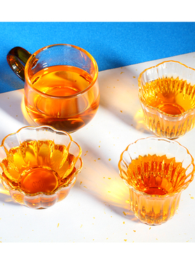 璃享玻璃茶杯高硼硅玻璃品茗杯日式透明耐热家用客人杯功夫茶具